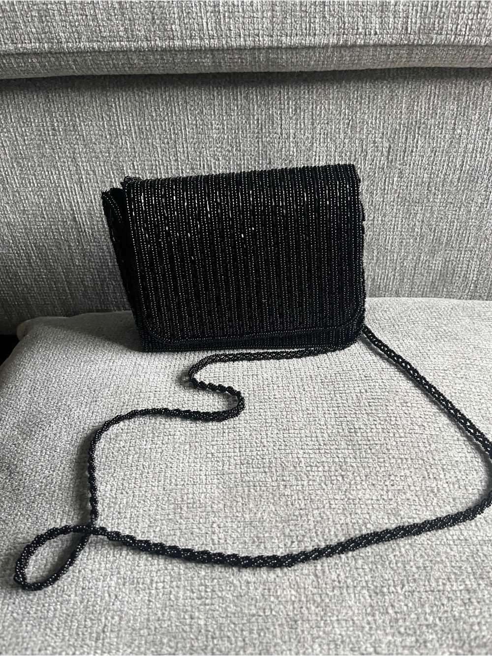 Sparkling Black Beaded Mini Crossbody